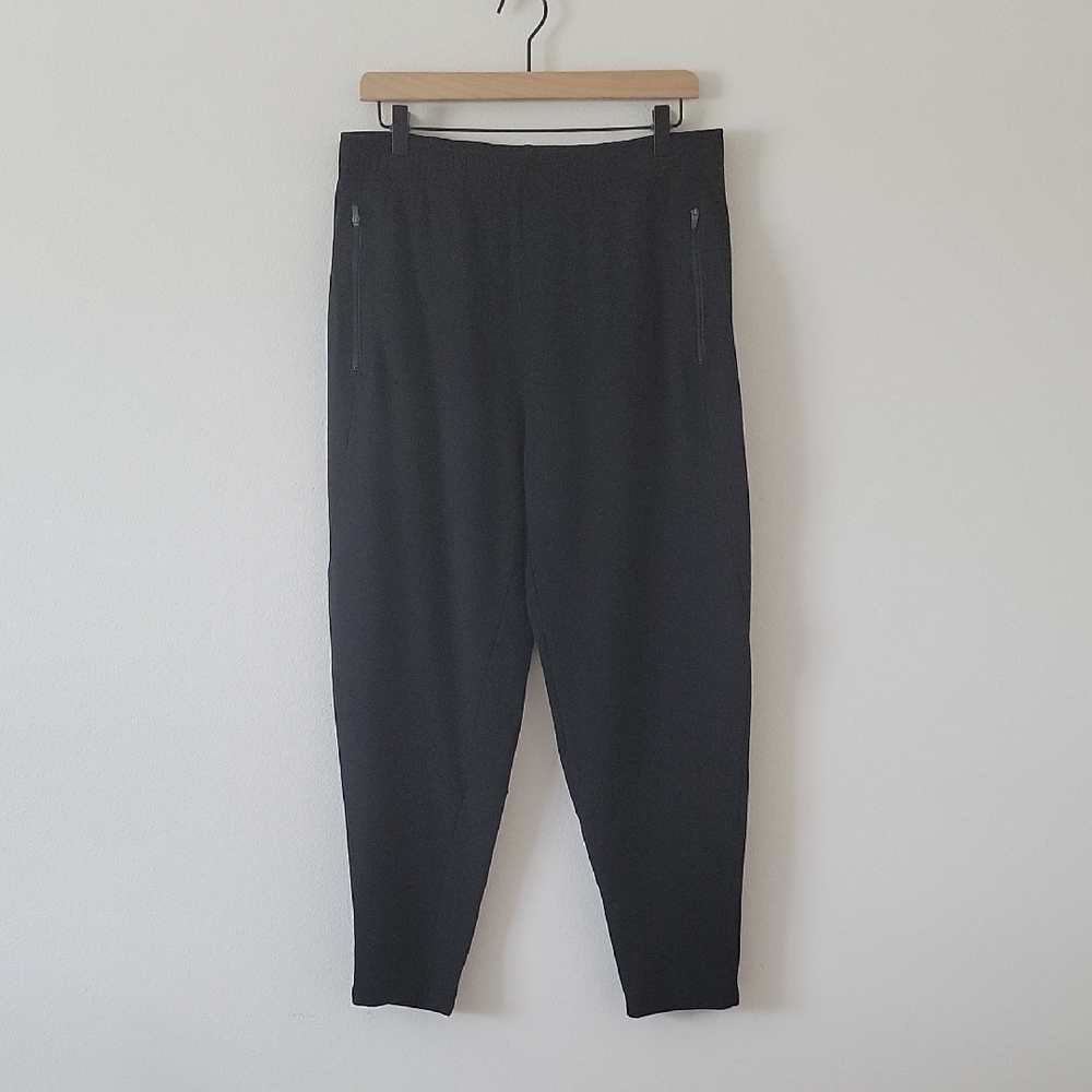 Eileen Fisher Black Tencel Lyocell Lounge Fleece Pants Zipper Pockets Size Small